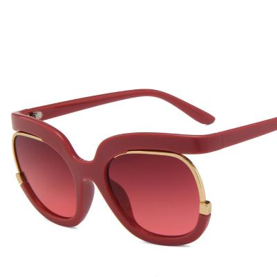 China Fashion sunglasses 2022 new European and American half frame sunglasses customized fashion oval sunglasses for sale