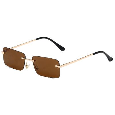 China Fashion Sunglasses Frame Ocean Blade Spring Leg Frameless Square Sunglasses for sale