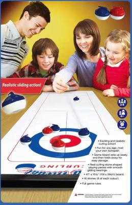 China ABS Children's Toys Educational Table Top Desktop Game Curling Board Game 1200*400 With 16 Balls for sale