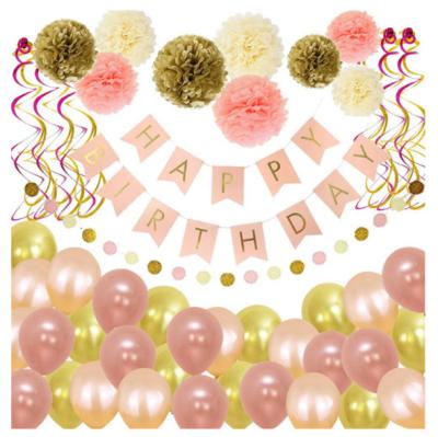 China Advertising Toy/Gift BLN Toy Drop Shipping Happy Birthday Banner Confetti Latex Balloons Paper Kit for sale