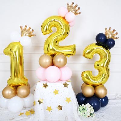 China Gift Toy BLN Dropshipping 50pcs 16 Inch 9 Numberi Foil Wolf Balloons Gold Color Balloon Decorations Aluminum Foil Balloon for sale