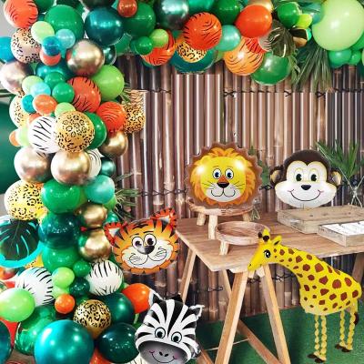 China Gift Toy BLN Foil Balloon Factory Jungle Style Foil Balloons Kids Happy Birthday Animal Inflatable Cute Foil Globos Party Sets for sale