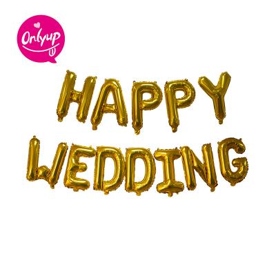 China Foil BLN Balloon Wholesale 16inch Foil Letter Balloon Happy Wedding Party Decoration For Wedding for sale