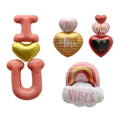 China Gift BLN Toy Balloon Wholesale Wedding Valentine's Day Foil Helium Heart Shaped Balloon I LOVE YOU for Wedding Party Decoration for sale