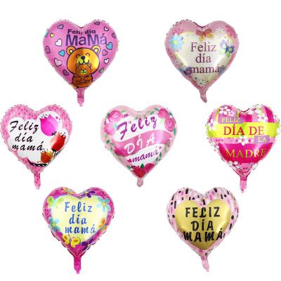 China Gift Toy BLN Balloon Happy Mother's Day Wholesale Foil Balloon 18 Inch Heart Shape Feliz Dia Mama Globo For Party Decoration for sale