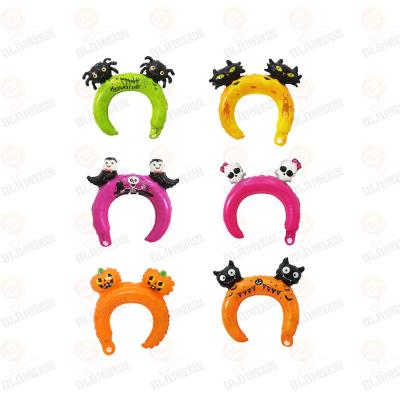 China Black Happy Cat Spider Headband Foil Balloon Gift Toy BLN Balloon Factory Halloween Hat Pumpkin For Kids Toy Halloween Party Decoration for sale