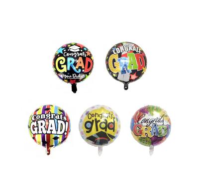 China New Gift Toy BLN Design Aluminum Graduation Balloon Wholesale Round 18 Inch Congratulations GRAD Graduation Globos for sale