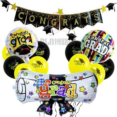 China Graduation Gift Toy BLN Congratulations Graduates Decoration Banner Balloon 16 Pcs Set Globo Vender for sale