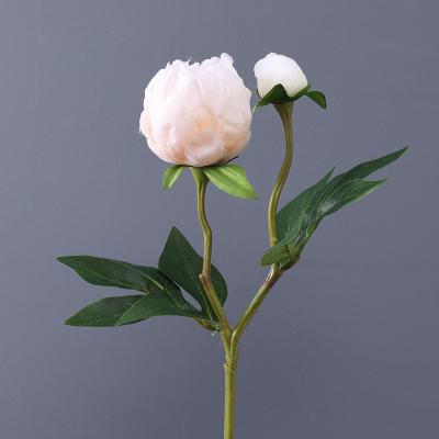 China Fashional Artificial Flowers Factory Wholesale 2 Heads Artificial Flower Silk Rose Peony Fake For Wedding Decor for sale