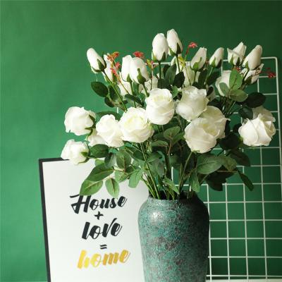 China 2021 Fashional's Best-selling Artificial Flowers Wedding Decorative 5 Heads Silk Flower Artificial Rose For Home for sale