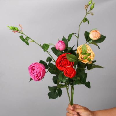 China Fashional Artificial Flowers Factory Direct Sale 2 Heads Artificial Latex Touch Decorative Roses Real Flower for sale