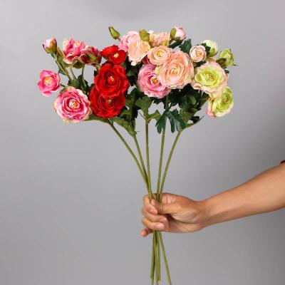 China Fashional Artificial Flowers Wholesale Party Simulation Artificial Silk Flowers 6 Heads Decorative Peony for sale