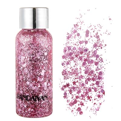 China Skin Revitalizer Glitter Face Body Gel Glitter Glow Powder Eyeshadow Lips Nails Colored Hair Gel Chunky Body Glitter Primer Makeup Cosmetic for sale