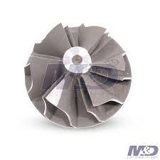 China Eliminated Surging Turbo Compressor Wheel 9 Bladed Extended Tip Reduces Visible Emissions for sale