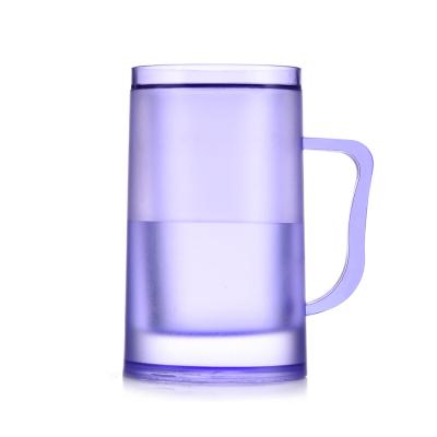 China Wholesale Frosty Freezer Frozen Beer Beverage Mug Freeze Beer Mugs Custom Print Plastic Cup High Quality Reusable Viable for sale