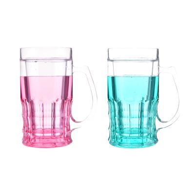 China 2022 Sustainable High Quality Customized 22 oz Reusable Double Wall Freezer Plastic Beer Mug for sale