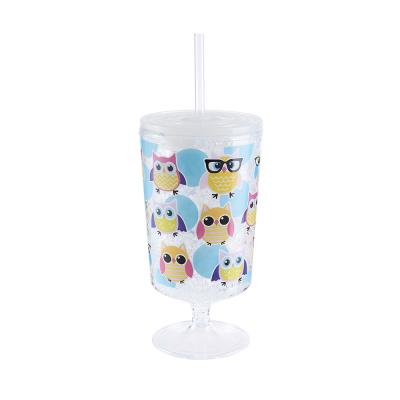 China Freezer Frosted Mug OEM Freezer Cup Custom Made Promotion Double Wall Tumbler With Frost Wine Cup for sale