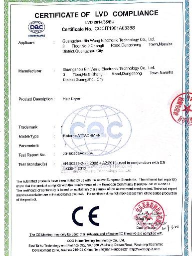 CE - Guangzhou Binwang Electronic Technology Co., Ltd.