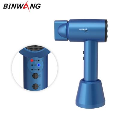 China Portable Cordless Rechargeable Hair Dryer Rechargeable Cordless Hair Dryer with 300W Lithium Battery Charging Cordless Drier Blue for sale