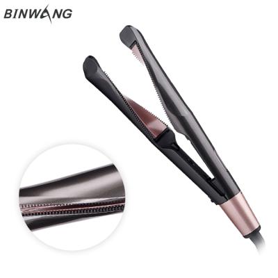 China Professional Hotel Hair Straightener Curling 2 in 1 Tourmaline Ceramic Twisted Flat Iron for All Hair Types with LCD Digital Display for sale