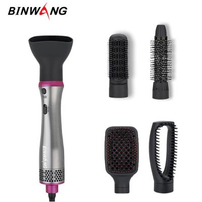 China 5 in 1 Logo Customs Hair Blower Brush Universal Multi-fuction Electric Airbrush Hair Brush High End Dryer with Heat Protection for sale