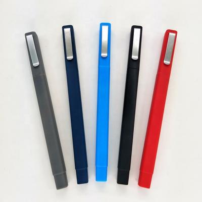 China Wholesale Promotional JXC175 Soft Touch Pen High Quality Custom Printed Logo Rubber Finish Square Ballpoint Pen With Metal Clip for sale