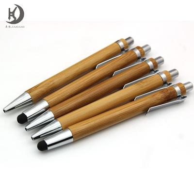 China RCBP-032 Promotional Bamboo Ball Pen For Iphone, Ipad, Samsung Click Stylus Touch for sale