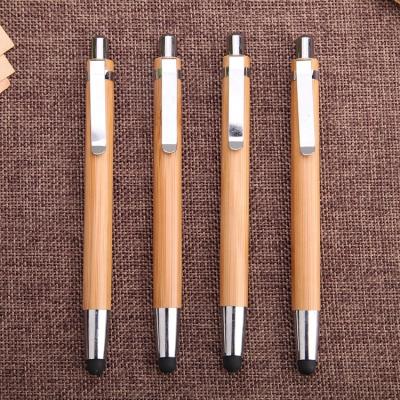 China Je-22 logo stylus good promotional gift customized printed ballpoint pen advertising bamboo ballpoint pen for sale