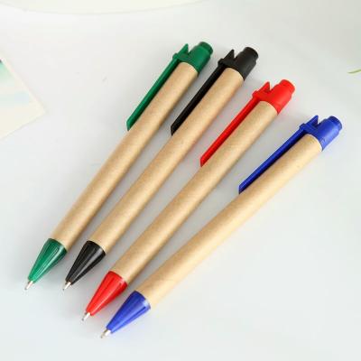 China Promotional Pen RCBP-074 Hot Sale Multi Colors Custom Silk Screen Company Logo Cheap Promotional Pen Eco Friendly Paper Pens for sale