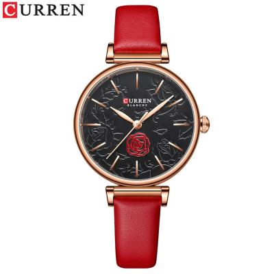 China Water Resistant 2021 New CURREN 9078 Watches Luxury Genuine Leather Women's Strap Ladies Watch Relogio Feminino for sale