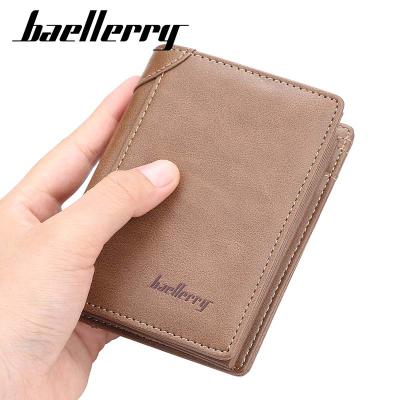 China New Retro Baellerry D1306 Multifunctional Waterproof PU Card Leather Short Slim Wallet For Men for sale