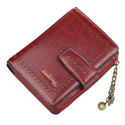 China Baellerry N1628 Large Capacity PU Women Multifunction Short Metal Waterproof Leather Wallet Chain Lady Purse Zipper Coin Purse for sale