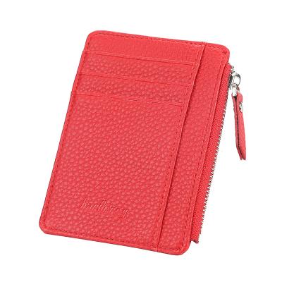 China 2020 Baellerry k9113 Waterproof Fashion PU Zipper Pocket Ultrathin Card Holder Ladies Short Thin Leather Wallet Women Pinch for sale