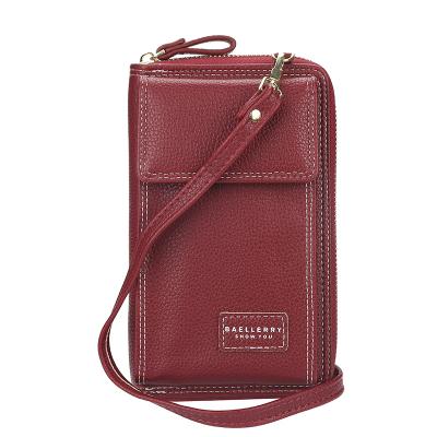 China Baellerry N0105 Small Square Waterproof Purse Bag Zipper Long Cell Phone Women's Leather Wallets Woman for sale