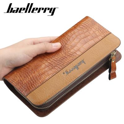 China Baellerry s6332 Business Vintage Men's Wallets Large Capacity Crocodile Waterproof Hot Selling Model Long Clip For Man's Gift for sale