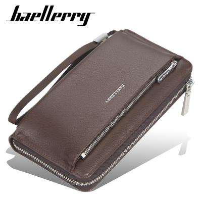 China Baellerry s1081 Style Business Men Wallet PU Zipper Large Capacity Waterproof Leather Male Wallet Long Card Holder Purse For Men Clutch for sale