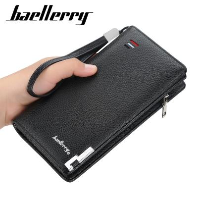 China Baellerry S1061 Men's Business Portable Cash Money PU Wallets Long Wallet Waterproof Leather Zipper Wallets Clip Wristlet Male Clutch Bag for sale