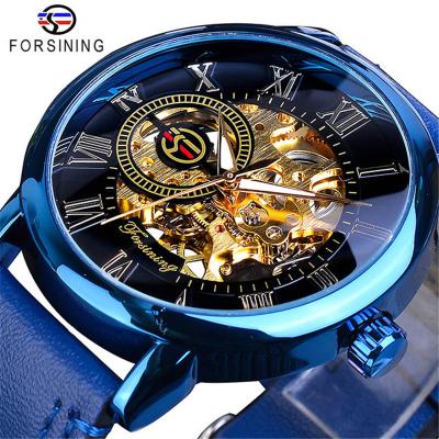 China New Forsining Casual Classic Blue Manual Watch Men's Mechanical Watch Water Resistant Wholesales for sale