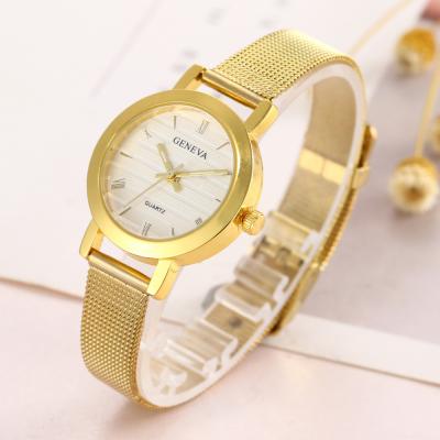 China Fashion. New Thin Strap Quartz Geneva Watch Simple Roman Roman Ladies Shape Mesh Strap Wrist Watch Relojes for sale