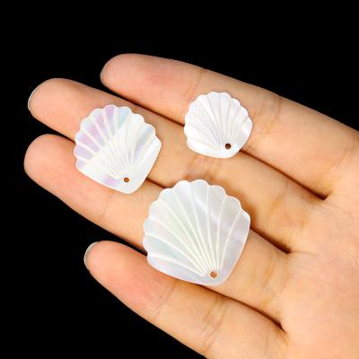 China Natural White Pearl Cutout Scallop Shell Charm Pendant from China for Earrings Necklaces Jewelry Making Accessories for sale