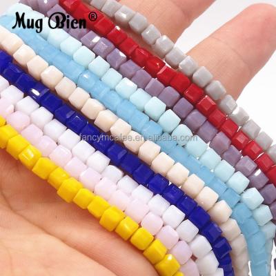 China Garment Accessories Cube 3mm Spacer Bead Loose Square Crystal Beads For Necklace for sale