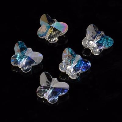 China Garment Accessories Customize DIY Bracelet AB Clear Crystal Glass Butterfly Beads for sale