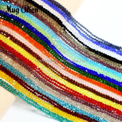 China Multicolor Charm Crystal Glass Loose Beads Spacer Crystal Bicone Beads Garment Accessories 4mm for sale