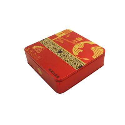 China Custom Printing Food Ribbon Metal Gift Tin Box Packaging Tin Metal Small Tea Box for sale