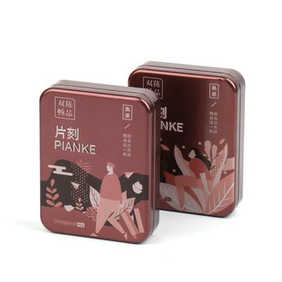 China 2022 new design food rectangular seal small iron box for tea storage packaging for sale