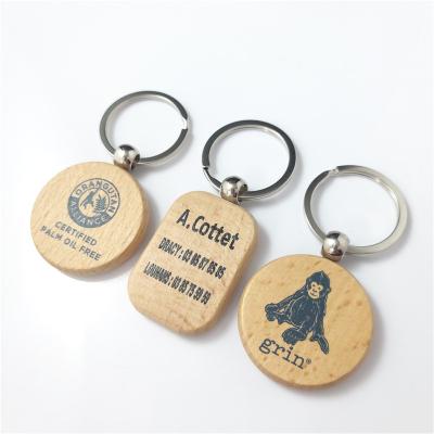 China Popular Fanshion Key Chain Wooden Key Chain Custom Design Laser Engraved Wood Printed Logo Wood Keychain Name Key Chain Indicator Blank for sale