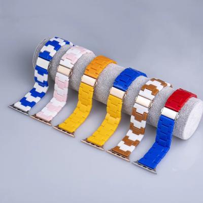 China Fanshion Multicolor Watch Band For Apple Watch 6 Series Resin Colorful Watch Strap For Iwatch 42/44mm Series 38/40mm for sale