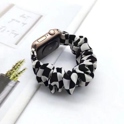 China Fanshion Scrunchies Tie Fabric Apple Watch Scrunchies Band Elastic Watch Band For Apple Watch Band for sale