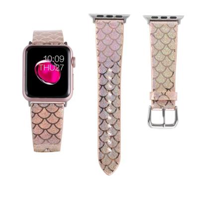 China Fanshion New Design Printed Genuine Leather Watch Bands Watch Band Eyes Style For Apple Watch Series 1/2/3/4/5/6/SE for sale