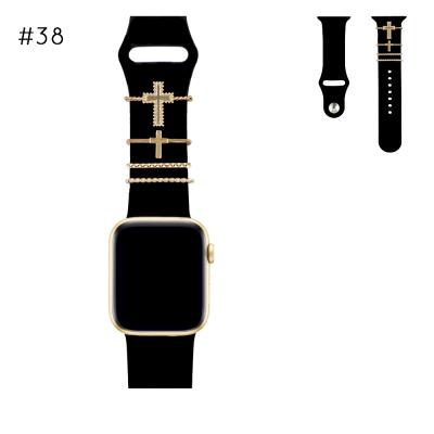 China Fanshion Watch Band Charms Decorative Silicone Strap Stud For Apple Watch Band for sale